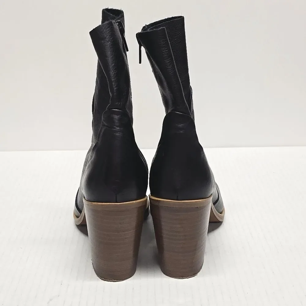 Crosswalk Spain Pico Boots In Black Genuine Soft Leather EUR 37/ US 6.5